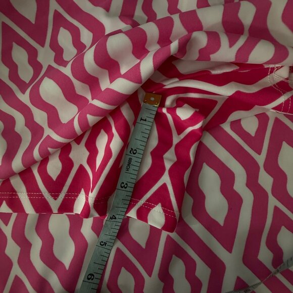 Jude Connally Pink & White Diamond Print A-Line Skirt S Nylon/Spandex - Picture 9 of 9